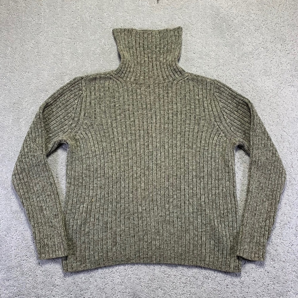 Vintage Cherokee Women Sweater Medium Gray Turtle Neck Ribbed Knit‎ Pullover 90s